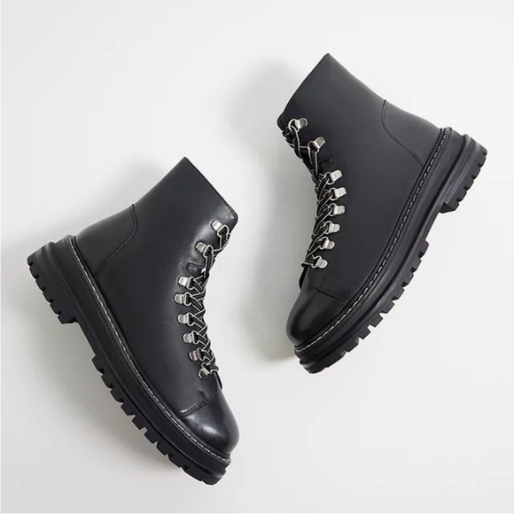 Urban Outfitters Real Leather Grunge Combat Lace Up Boots - Picture 7 of 8